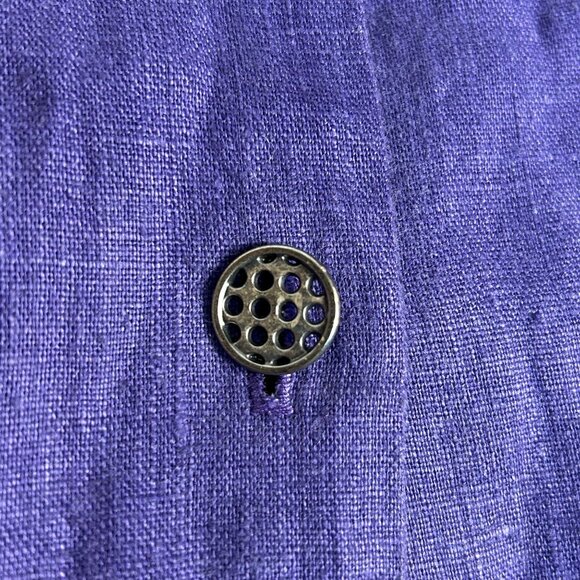 Itemz Chris Baumgartner Womens Purple Linen Button-Up Swing Jacket Lagenlook OS - Picture 8 of 9